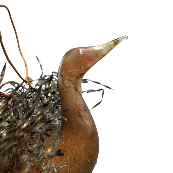 Antique German Pink Glass Bird Wire Wrapped Netting Christmas Ornament 3” - Picture 2 of 7